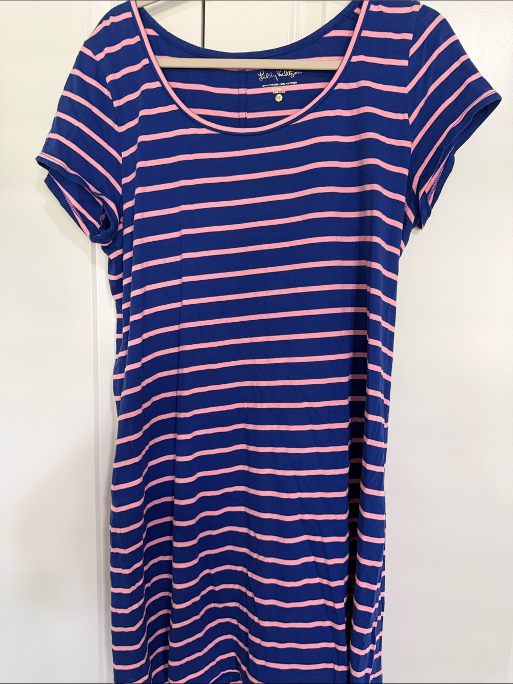 Lilly Pulitzer Navy and Pink Striped Tee Dress